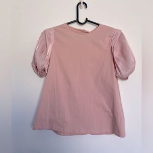 Zara Girls | Pink T-shirt Short Sleeve Shirt with Puffy Sleeves
